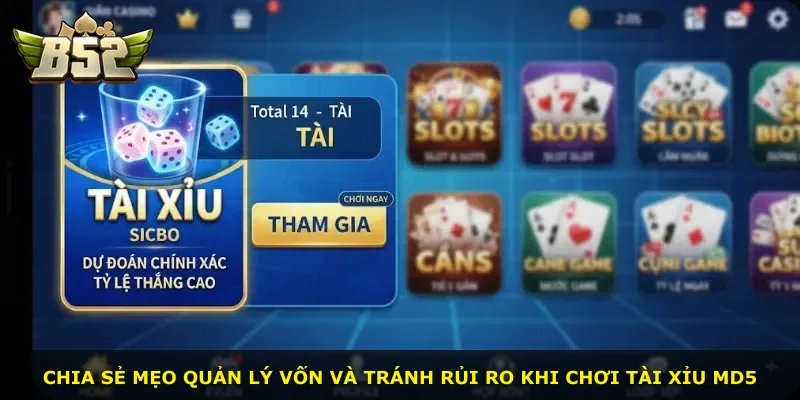 Chia sẻ mẹo quản lý vốn và tránh rủi ro khi chơi Tài Xỉu Md5