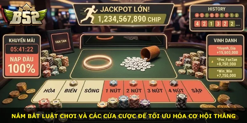 Nắm bắt luật chơi và các cửa cược để tối ưu hóa cơ hội thắng